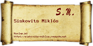 Siskovits Miklós névjegykártya
