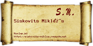 Siskovits Miklós névjegykártya