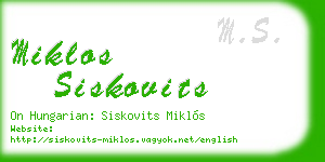 miklos siskovits business card